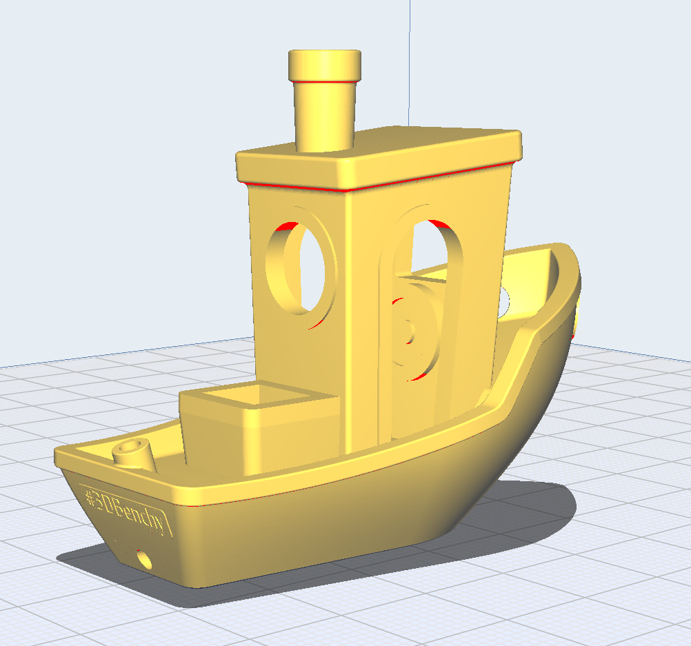 A seemingly normal Benchy model, showing no specific errors or problems